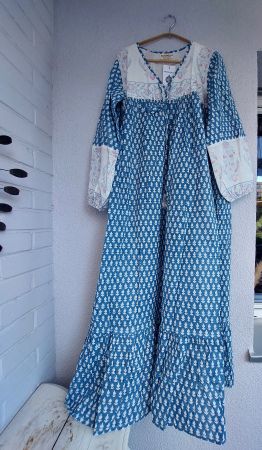 Maxi dress hand block print in S\M L/XL sizes